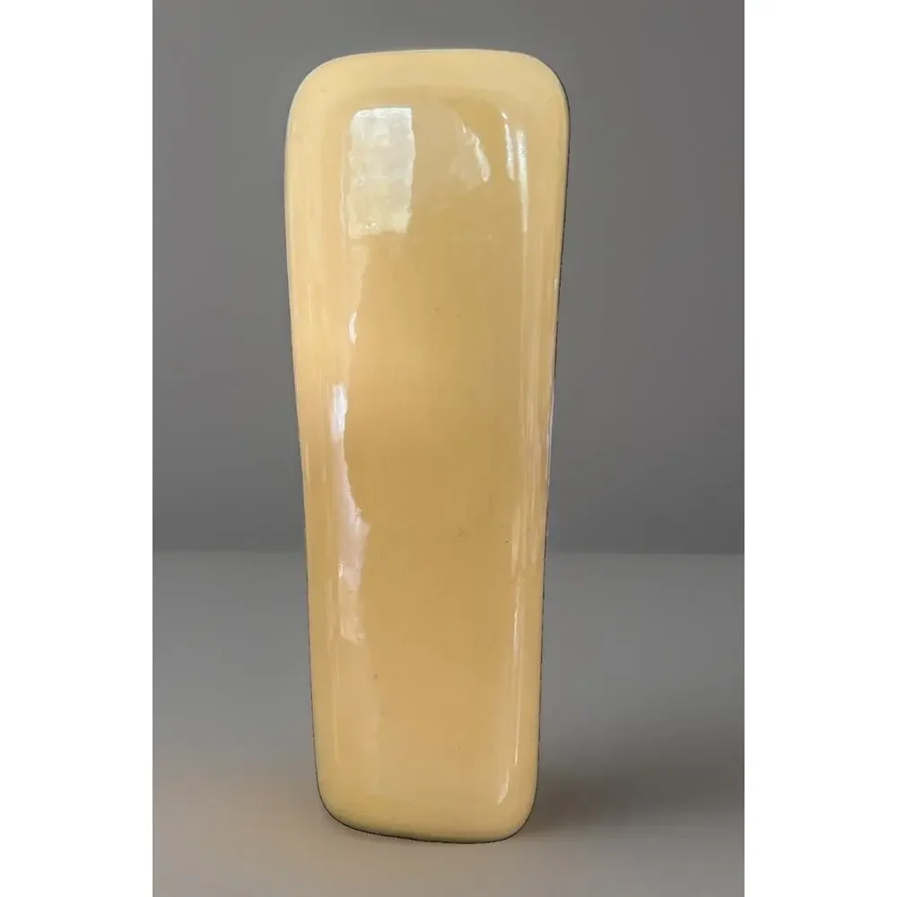 Royal Haeger Gardenhouse Yellow Pottery Vase MCM Cut Out Vase 10” EUC Sticker